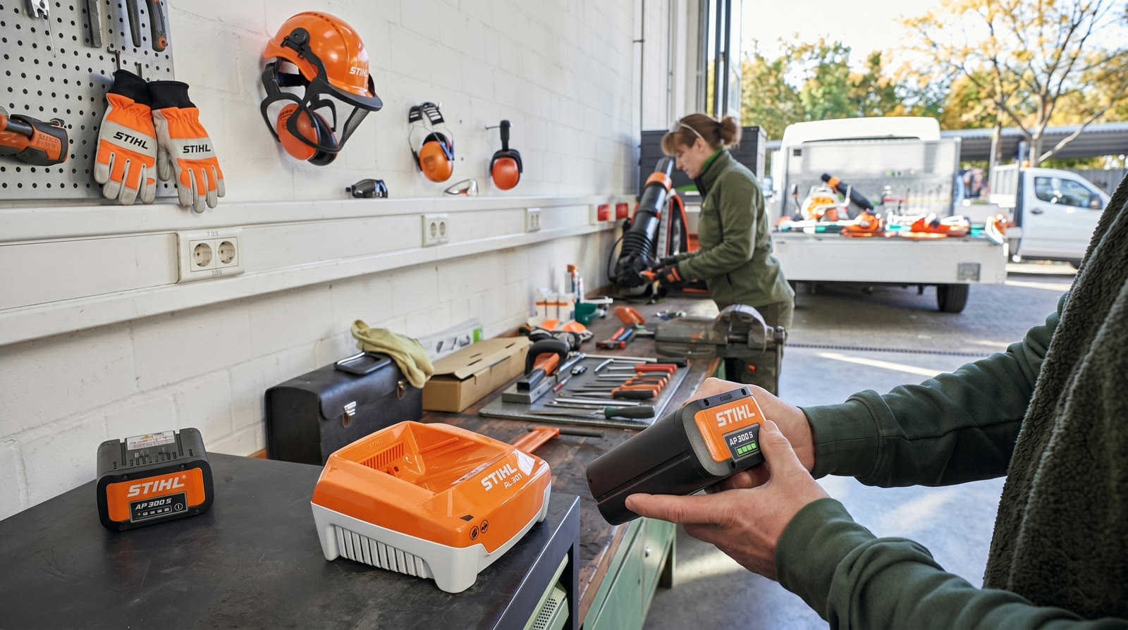 Manutenção de bateria STIHL